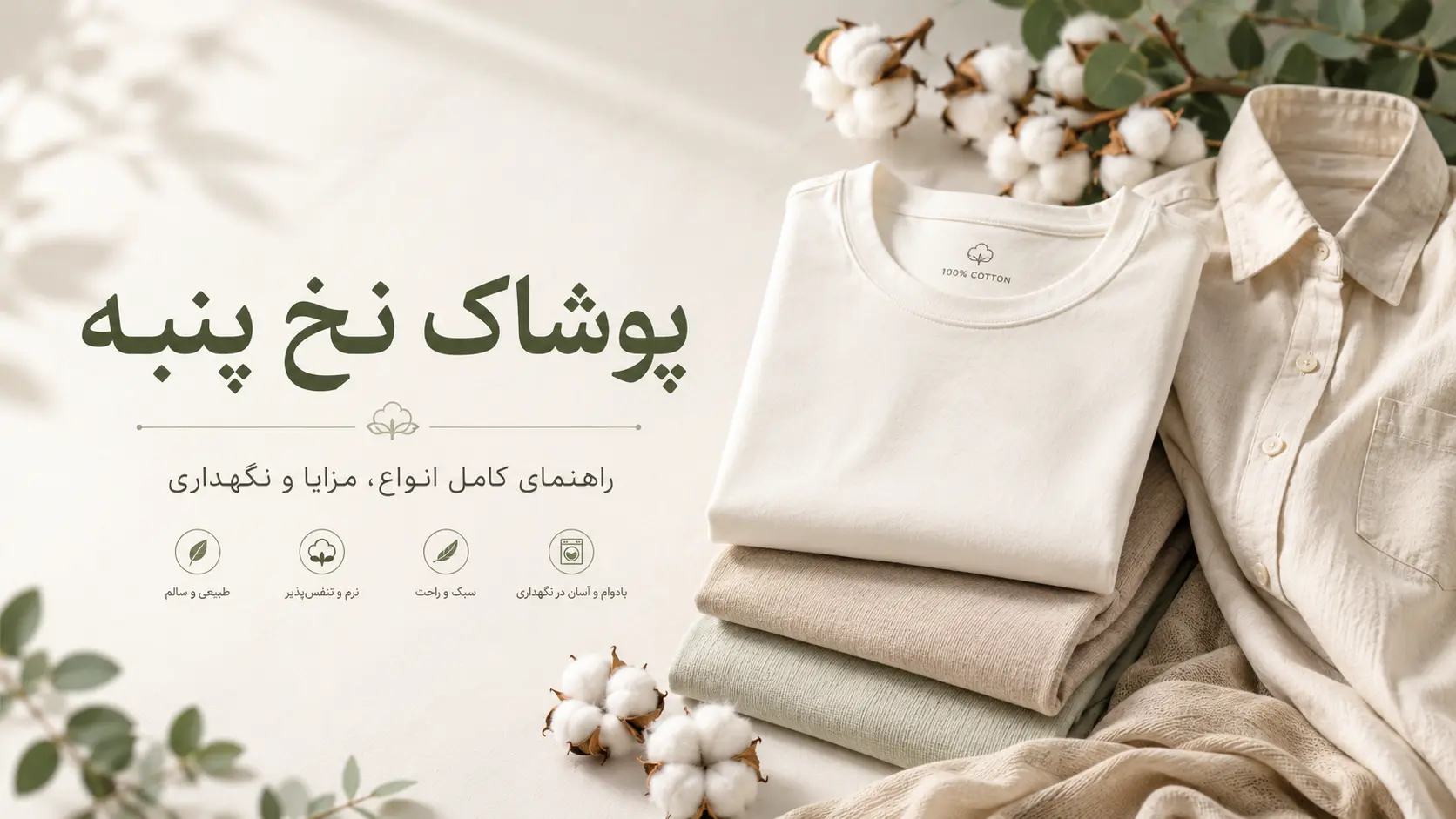 راهنمای جامع پوشاک نخ پنبه؛ از انواع پارچه تا خرید، شستوشو و نگهداری